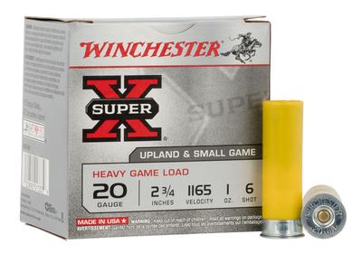 20 Ga 2.75` 1 oz 1165 fps 6 Shot Super X Heavy Game Load 25 Bx